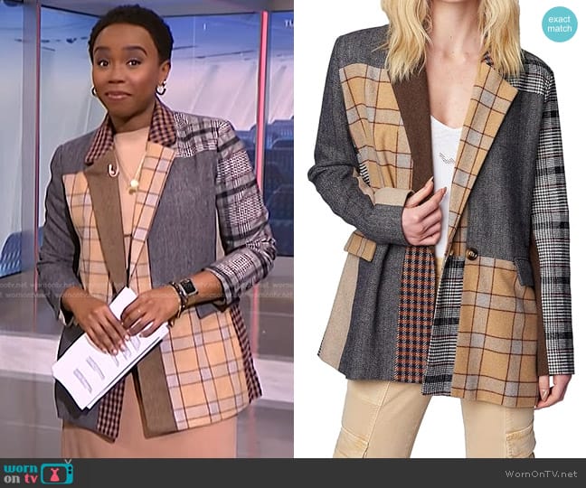 Blank NYC Private Session Blazer worn by Zinhle Essamuah on NBC News Daily