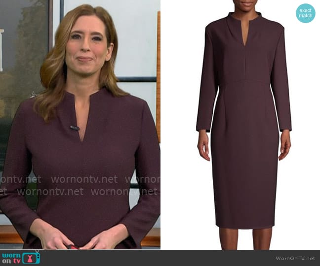 BOSS Debara Dress worn by Stephanie Abrams on CBS Mornings