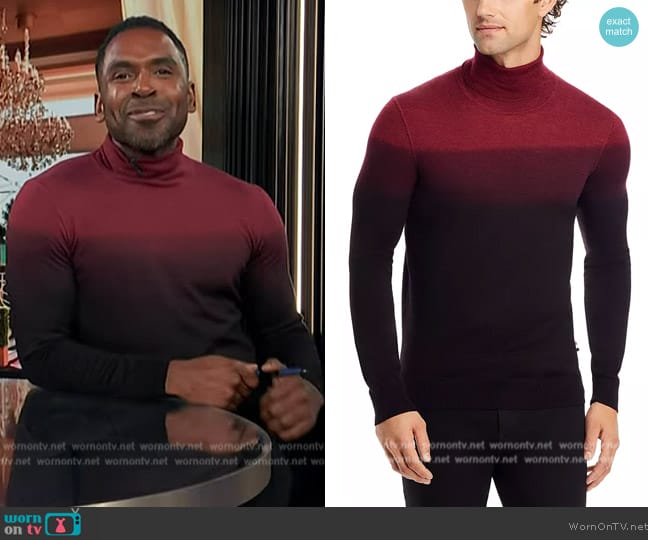 Boss Wool & Silk Turtleneck Sweater worn by Justin Sylvester on E! News