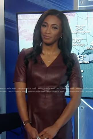 Brittany's brown leather mini dress on Good Morning America