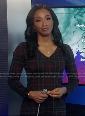 Brittany's burgundy plaid dress on Good Morning America