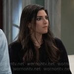 Brook Lynn’s black metallic check shirt on General Hospital