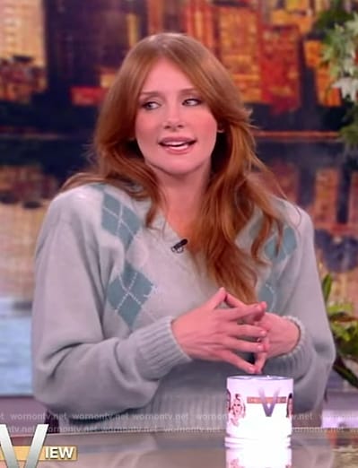 Bryce Howard's green argyle sweater on The View