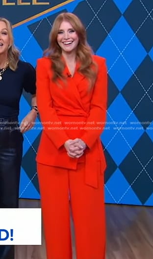 Bryce Dallas Howard’s red wrap blazer on Good Morning America