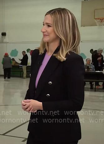 Caitlin Huey Burns' black blazer on CBS Mornings