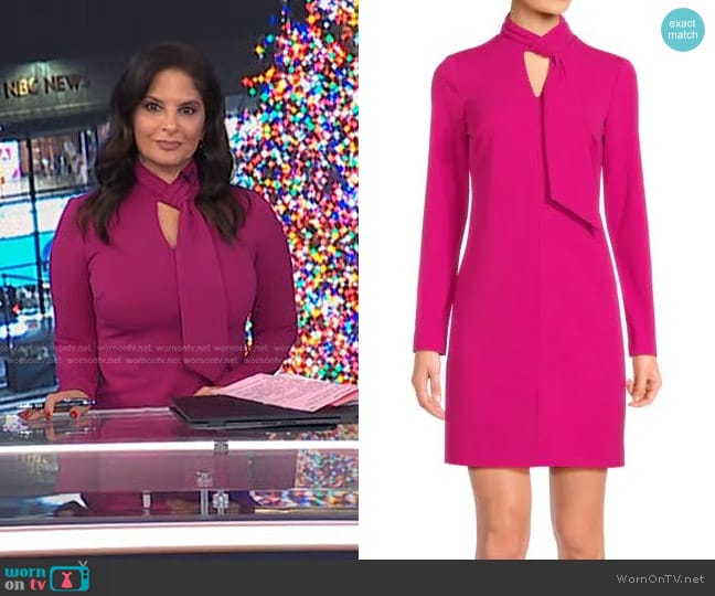 WornOnTV: Darlene’s pink tie neck dress on Today | Darlene Rodriguez ...