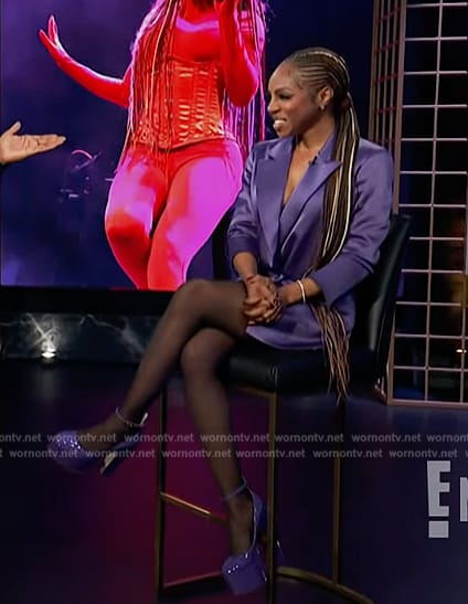 Candiace’s purple pumps on E! News