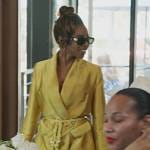 Candiace’s yellow satin tassel tie blazer on The Real Housewives of Potomac