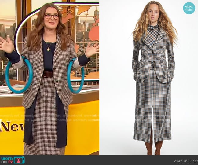 WornOnTV: Drew’s check blazer and skirt on The Drew Barrymore Show ...