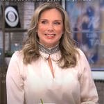 Catherine Fisher’s white embroidered blouse on CBS Mornings