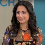 Dr Celine Gounder’s floral embroidered dress on CBS Mornings