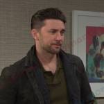 Chad’s dark grey leather jacket on Days of our Lives