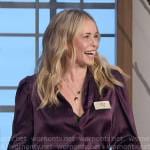 Chelsea Handler’s purple satin blouse on The Talk