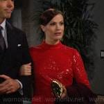 Chelsea’s red sequin mini dress on The Young and the Restless