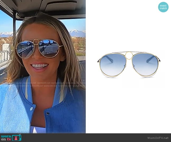 Chloe Romie Mirrored Aviator Sunglasses worn by Whitney Rose on The Real Housewives of Salt Lake City