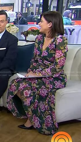 Chloe's green floral wrap dress on Today