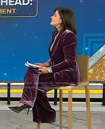 Chloe's purple velvet suit on Today