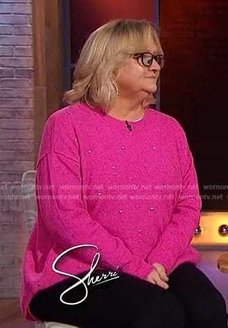 Chonda Pierce's pink embellished sweater on Sherri