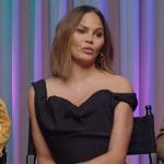 Chrissy Teigen’s black top on E! News