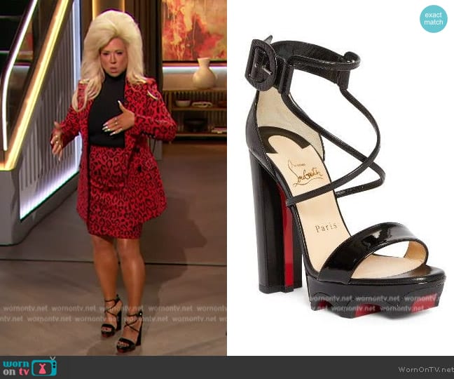 Christian Louboutin Atletika Criss Sandal worn by Theresa Caputo on The Drew Barrymore Show