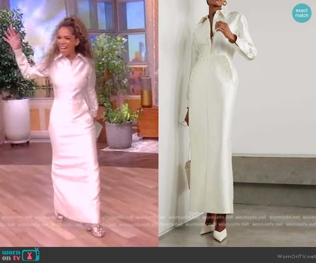 Christopher John Rogers Sailor Back Lace-Up Shirtdress worn by Sunny Hostin on The View