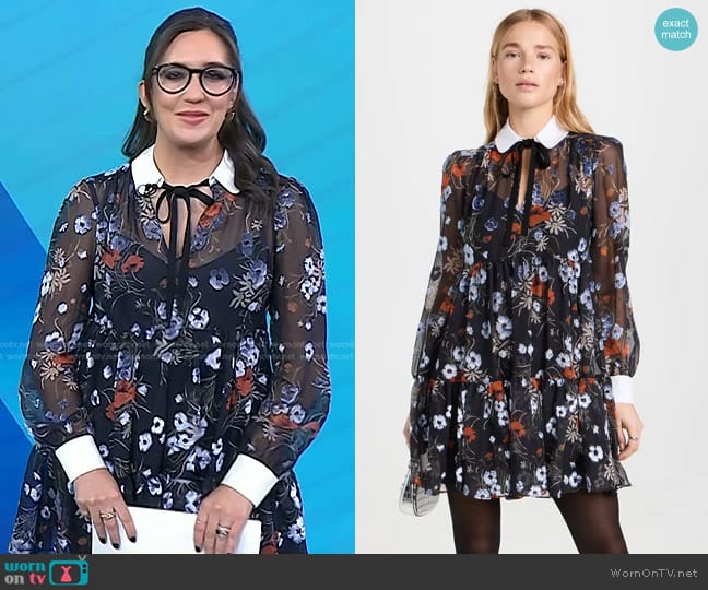 Cinq a Sept Vianne Floral Long Sleeve Shirtdress worn by Savannah Sellers on Today