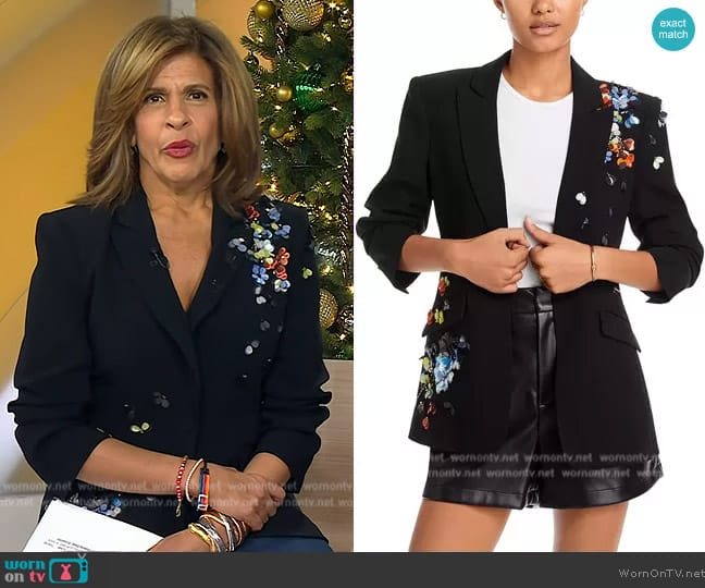 Cinq a Sept Cheyenne Floral Pailette Blazer worn by Hoda Kotb on Today