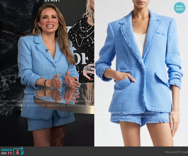 Cinq a Sept Khloe Bouclé Blazer worn by Carolina Bermudez on E! News