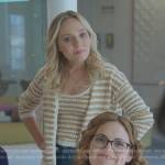 Claire’s striped knit tank and cardigan on Good Trouble