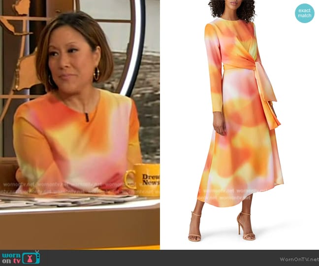 C/Meo Collective Blindfold Long Sleeve Dress worn by Cindy Hsu on The Drew Barrymore Show