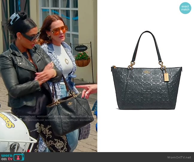 Coach Embossed Ava Zip Top Tote worn by Monica Garcia on The Real Housewives of Salt Lake City