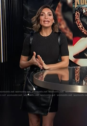 Courtney’s mixed media paneled mini dress on E! News