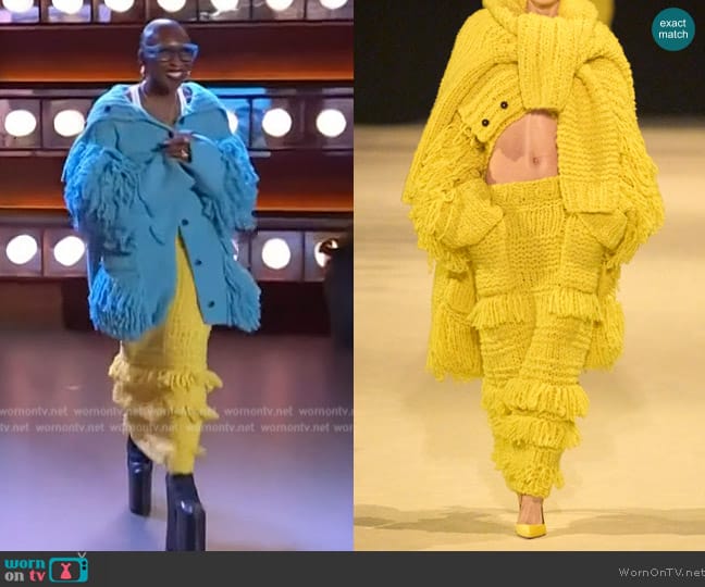 Christopher John Rogers Handknit Fringe Maxi Skirt worn by Cynthia Erivo on The Kelly Clarkson Show