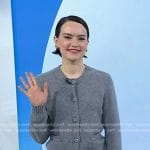 Daisy Ridley’s grey cardigan and knit skirt on Today