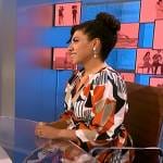 Damona Hoffman’s abstract print dress on NBC News Daily