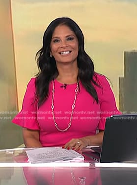 Darlene's pink flutter sleeve dress on Today