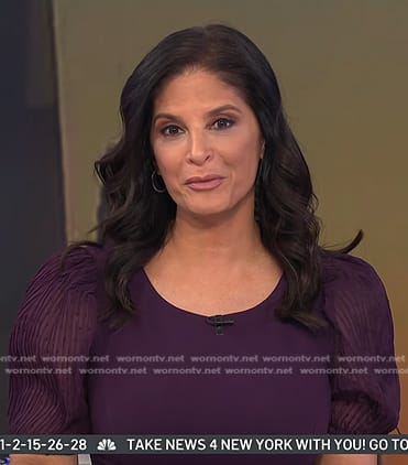 Darlene’s purple mesh puff sleeve dress on Today