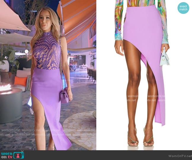 David Koma Hip Cutout Asymmetrical Open Leg Skirt worn by Lisa Hochstein (Lisa Hochstein) on The Real Housewives of Miami