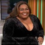 Da’Vine Joy Randolph’s black velvet dress on CBS Mornings