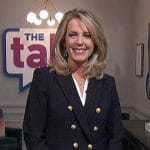 Deborah Norville’s navy suit on The Talk