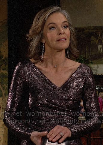 Diane's metallic long sleeved dress on The Young and the Restless