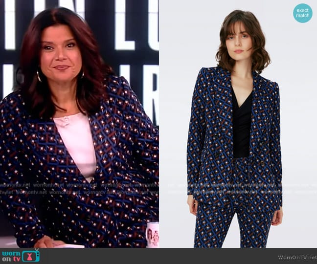 Diane von Furstenberg Bien Knit Jacquard Blazer worn by Ana Navarro on The View