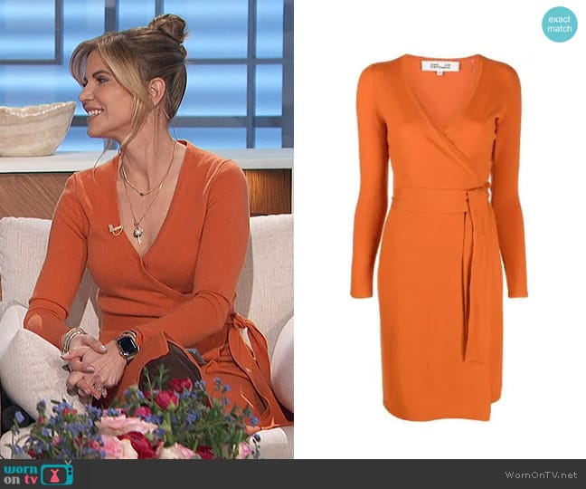 Diane von Furstenberg Knitted Wrap Dress worn by Natalie Morales on The Talk