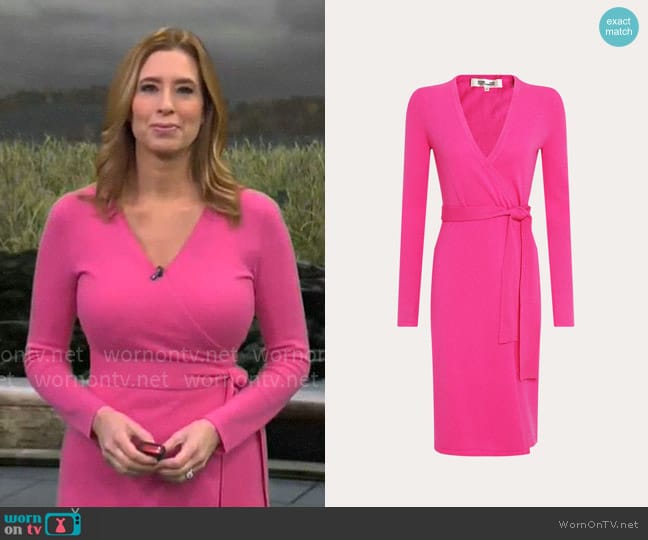 Diane von Furstenberg Linda Wrap Dress worn by Stephanie Abrams on CBS Mornings