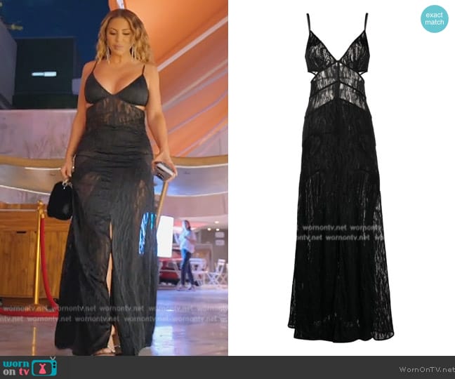 Dion Lee Fork-frame leaf maxi dress worn by Larsa Pippen (Larsa Pippen) on The Real Housewives of Miami