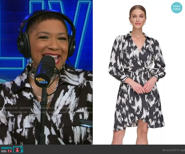 DKNY Printed Belted Dress worn by Deja Vu on Live with Kelly and Mark