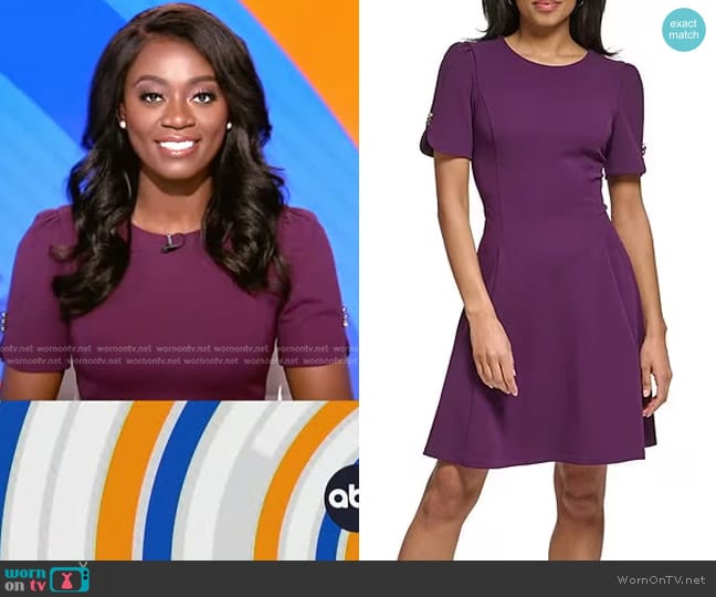 WornOnTV: Faith Abubey’s purple short sleeve dress on Good Morning ...