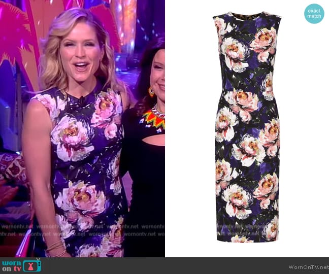 Dolce and Gabbana Floral Cady Midi Dress worn by Sara Haines on The View