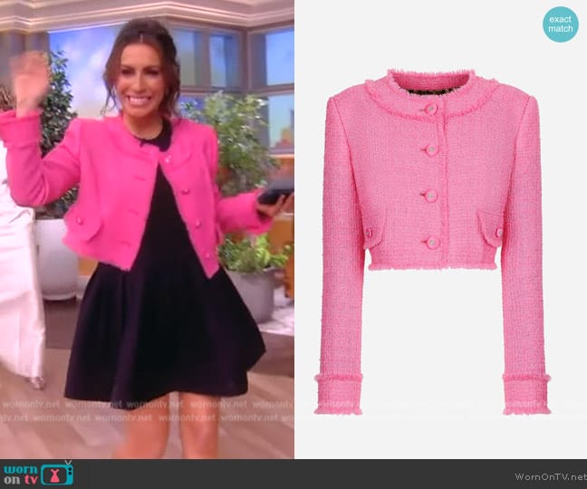 Dolce & Gabbana Frayed Hem Tweed Jacket worn by Alyssa Farah Griffin on The View