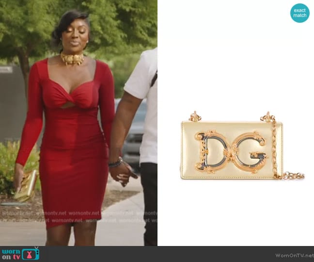 Dolce & Gabbana DG Girls phone bag worn by Wendy Osefo on The Real Housewives of Potomac